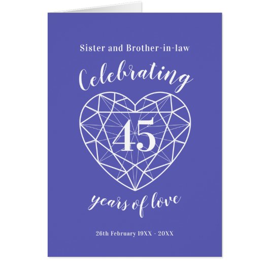 45e anniversaire mariage 45 ans de carte d'amour (Devant)