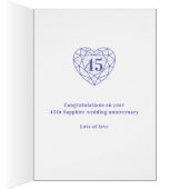 45e anniversaire mariage 45 ans de carte d'amour (Intérieur (Droit))