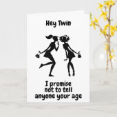 **45e ANNIVERSAIRE** NE DIRA PAS LA Carte AGE TWIN (Fleur jaune)