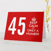 45e Big Birthday-kaart met grappig 'Keep Calm'-cit Kaart (Gele Bloem)