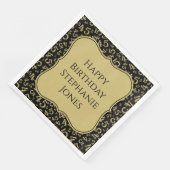 45e Birthday Black/Gold Random Pattern 45 Servet (Hoek)