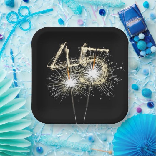 45e 'Birthday Party'-reservekopers op zwart Papieren Bordje (Feest)