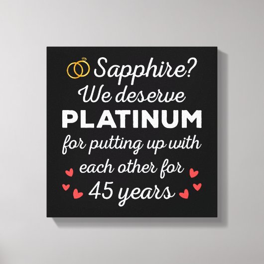 45e bruiloft Jubileum I - Sapphire Funny Couple Canvas Afdruk (Voorkant)