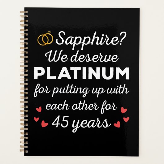 45e bruiloft Jubileum I - Sapphire Funny Couple Planner (Voorkant)