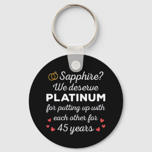 45e bruiloft Jubileum I - Sapphire Funny Couple Sleutelhanger