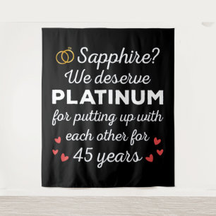 45e bruiloft Jubileum I - Sapphire Funny Couple Wandkleed