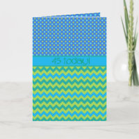 45e carte d'anniversaire : Pois et Chevrons