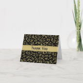 45e "Dank je!" Black/Gold Random Number Patroon Bedankkaart (Voorkant)