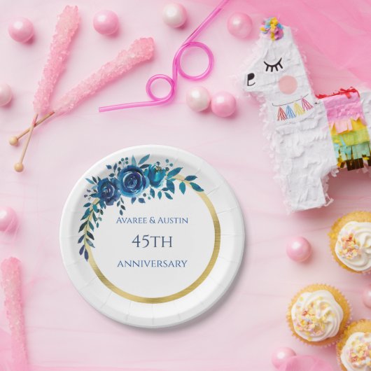 45e en 65e Jubileum van saffier Papieren Bordje (Feest)
