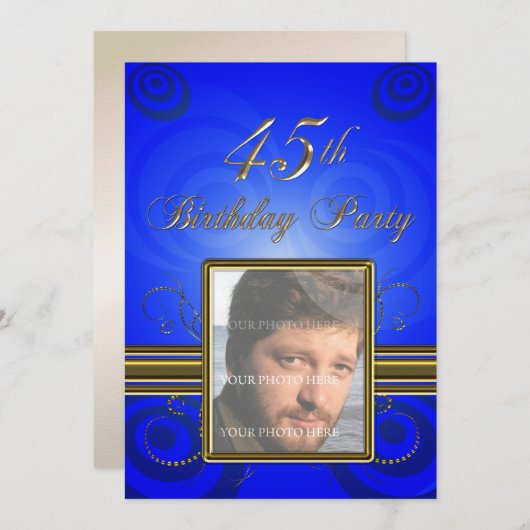 45e fête d'anniversaire Invitation (Devant / Derrière)