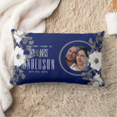 45e FOTO Wedding Jubileum Floral Sapphire Kussen (Deken)