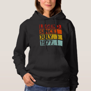 45e geboortedag sinds juli 1977 45 jaar oud hoodie