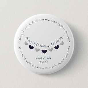45e huwelijksdag sapphire ronde button 5,7 cm