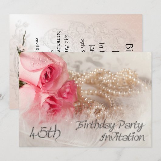 45e invitation de fête d'anniversaire (Devant / Derrière)