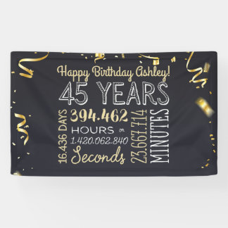 45e jaarbanner - 45 jaar in uren en seconden spandoek
