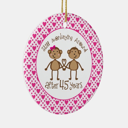 45e Jubileum aap liefdesorganisatie Keramisch Ornament (Rechts)