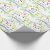 45e Jubileum Love Heart Gift Wrap Cadeaupapier (Hoek)