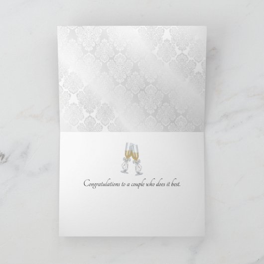 45e Jubileum met duif en ringen Kaart (Binnen)