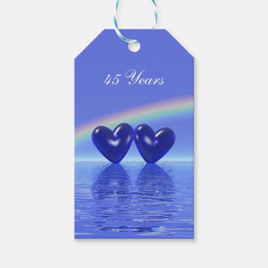 45e Jubileum Sapphire Hearts Cadeaulabel (Voorkant)