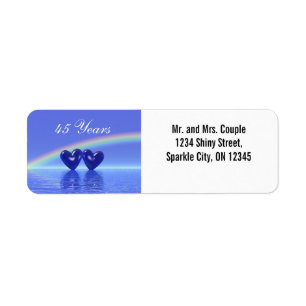 45e Jubileum Sapphire Hearts Etiket