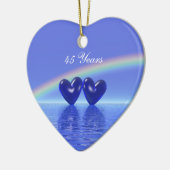 45e Jubileum Sapphire Hearts Keramisch Ornament (Links)