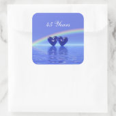 45e Jubileum Sapphire Hearts Vierkante Sticker (Tas)