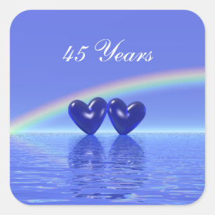 45e Jubileum Sapphire Hearts Vierkante Sticker
