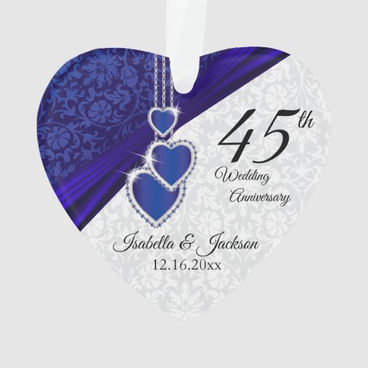 45e Jubileum Sapphire Wedding Keepomwille 3 Ornament (achterkant)
