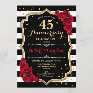 45e Jubileum Uitnodiging - Red Gold Black White