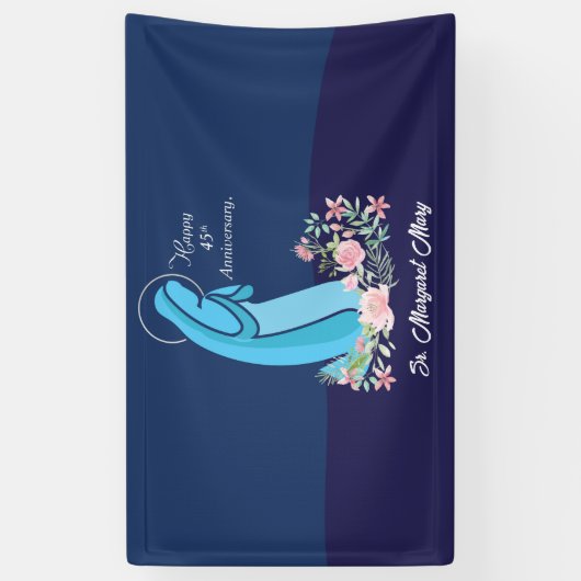 45e Jubileum van het religieuze leven Nun Pink Flo Spandoek (Verticaal)