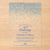 45e Jubileum van het Sapphire Wedding Acryl Uitnodigingen (Voorkant)