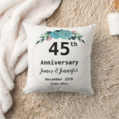 45e Jubileum voor bruiloft - Aangepaste namen en J Kussen (Deken)