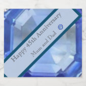 45e Jubileum voor bruiloft Sparkling Wijnetiket (Enkel label)