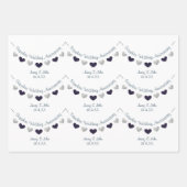 45e saffier bruiloft jubileum man & vrouw inpakpapier vel (Voorkant 2)