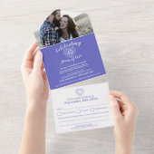 45e saffier bruiloft RSVP foto blauw All In One Uitnodiging (Afscheurbaar)