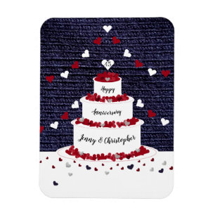 45e sapphire bruiloft cake/bunting magneet