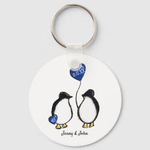 45e sapphire bruiloft trouwdag pinguïn gift sleutelhanger