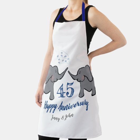 45e sapphire bruiloft trouwdag schattige olifant schort (Insitu)