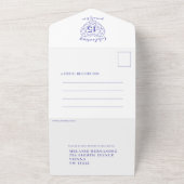 45e Sapphire trouwdag RSVP foto blauw All In One Uitnodiging (Buitenkant)