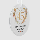 45e Sapphire Wedding Jubileum Keepslag Ornament (voorkant)