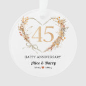 45e Sapphire Wedding Jubileum Keepslag Ornament (voorkant)