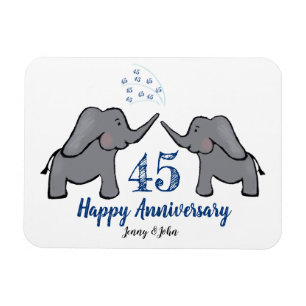 45e sappire trouwdag schattige olifant magneet