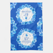 45e trouwdag feest sapphire blue pansy theedoek (Verticaal)