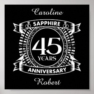 45e trouwdag sapphire crest poster