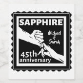 45e trouwdag Sapphire holding Wijn Etiket (Enkel label)