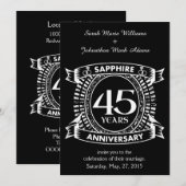 45e trouwjubileum saffier embleem kaart (Voorkant / Achterkant)