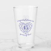 45e verjaardag 45 jaar sapphire blue custom glas (Voorkant)