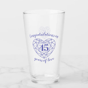 45e verjaardag 45 jaar sapphire blue custom glas