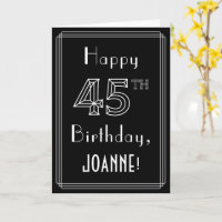 45e verjaardag: Art Deco Style # 45 en aangepaste