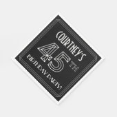 45e verjaardag: Art Deco Style + aangepaste naam Servet (Hoek)